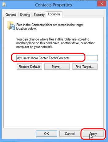 Local Disk User Folder, Reconfigure
